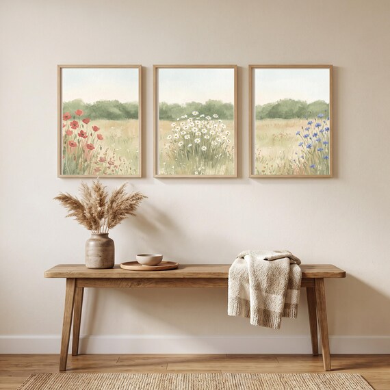 Wildflower Meadow Triptych Set of 3 — view 5