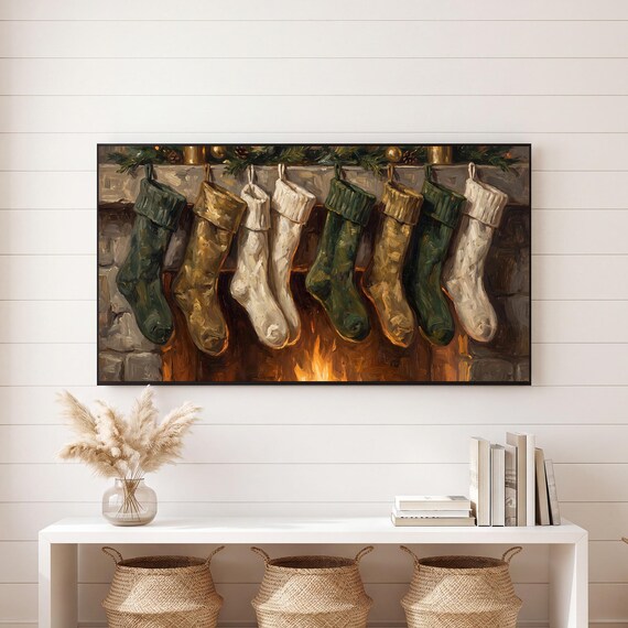 Christmas Stockings Samsung Frame TV Art — view 6