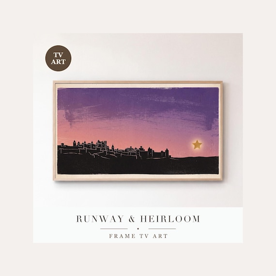 Star of Bethlehem Frame TV Art, Samsung Frame TV Art Nativity Silhouette, Religious Christmas D…