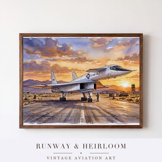 XB-70 Valkyrie Watercolor Print — aviation wall art print