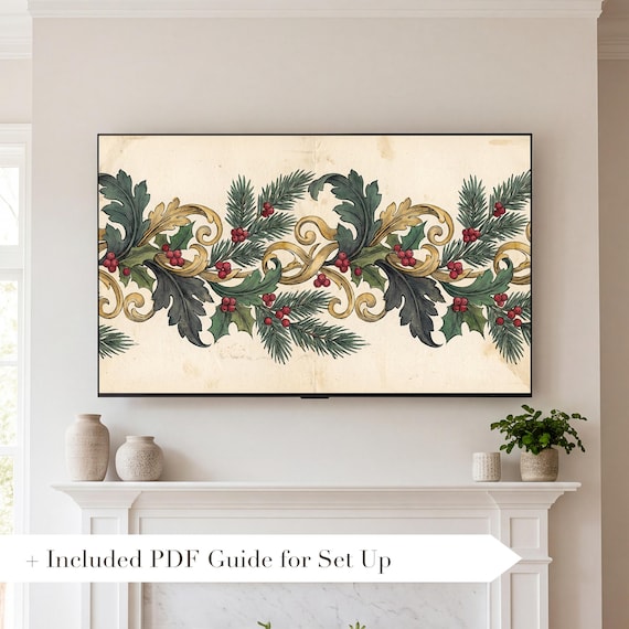 Botanical on Cream Samsung Frame TV Art — view 2