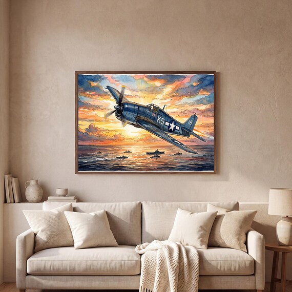 F6F Hellcat Watercolor Print — view 2