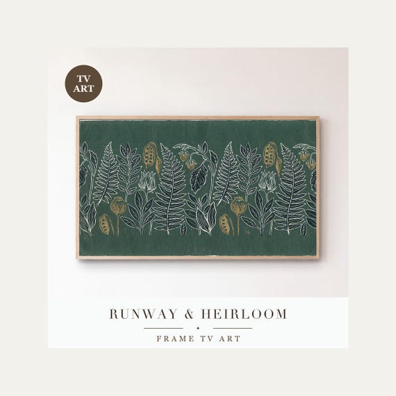 Blackwork Botanical on Spruce Samsung Frame TV Art