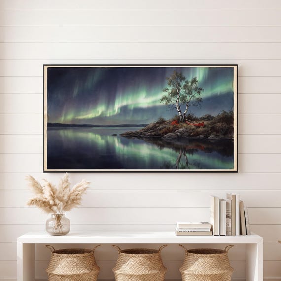 Lone Birch Aurora Samsung Frame TV Art — view 6