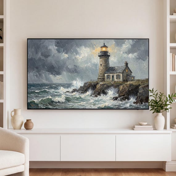 Lighthouse Keepers Cottage Samsung Frame TV Art — view 3