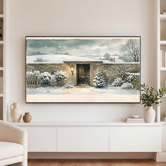 Christmas Door at Night Samsung Frame TV Art — view 3