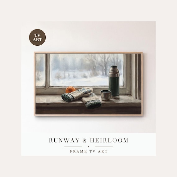 Mittens and Thermos Frame TV Art, Samsung Frame TV Art Scandinavian Still Life, Hygge Christmas…