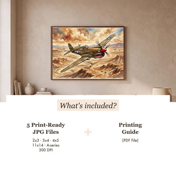 P-40 Warhawk Watercolor Print — view 3