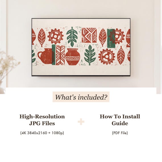 Scandi Christmas Pattern Samsung Frame TV Art — view 4