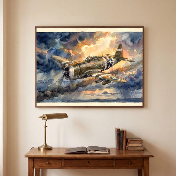 P-47 Thunderbolt Watercolor Print — view 5
