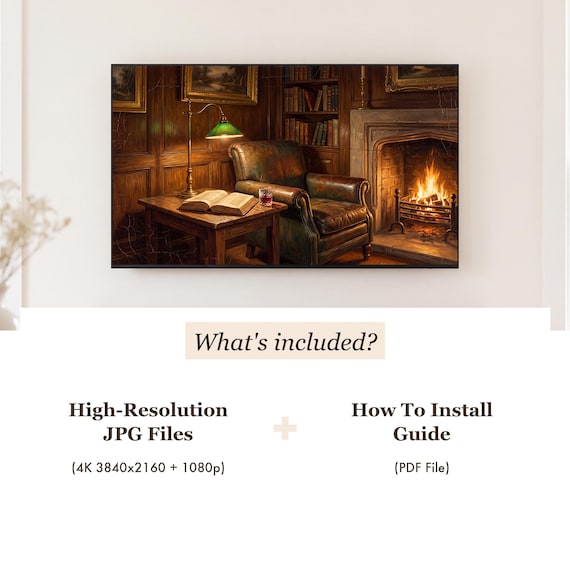 Fireside Chair Samsung Frame TV Art — view 4