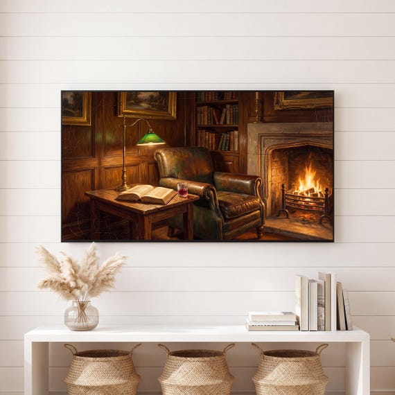 Fireside Chair Samsung Frame TV Art — view 6