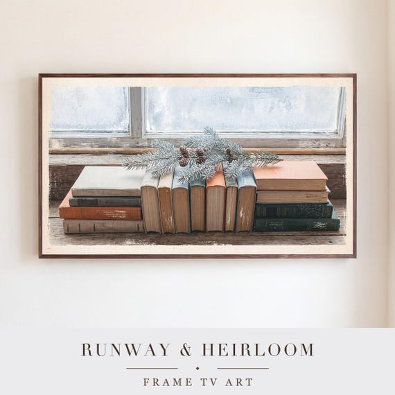 Books and Spruce Samsung Frame TV Art — view 5
