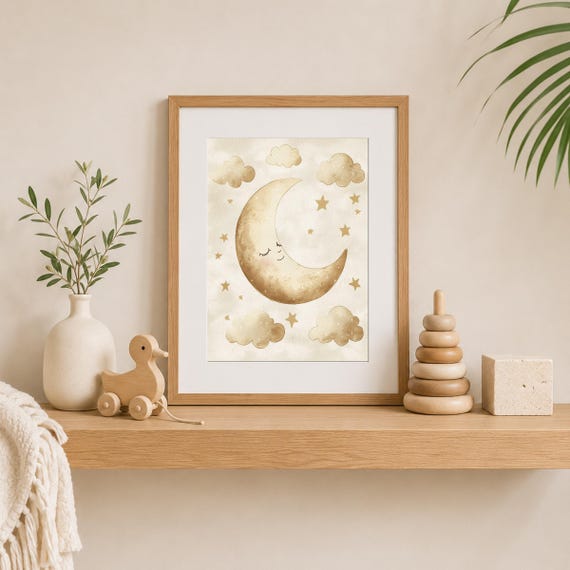 Sleepy Moon Nursery Wall Art — view 5