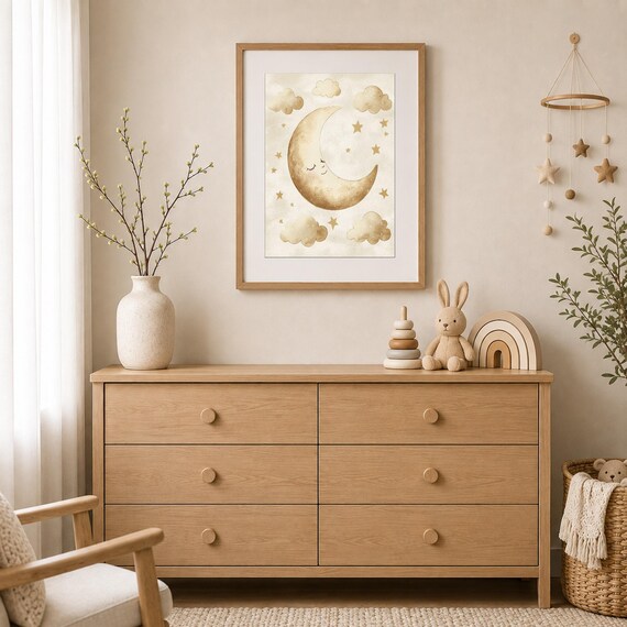 Sleepy Moon Nursery Wall Art — view 2