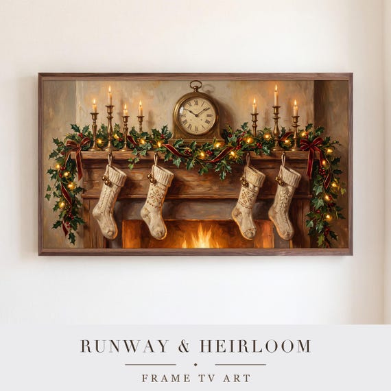 Christmas Mantel Samsung Frame TV Art Bundle of 6 — view 5