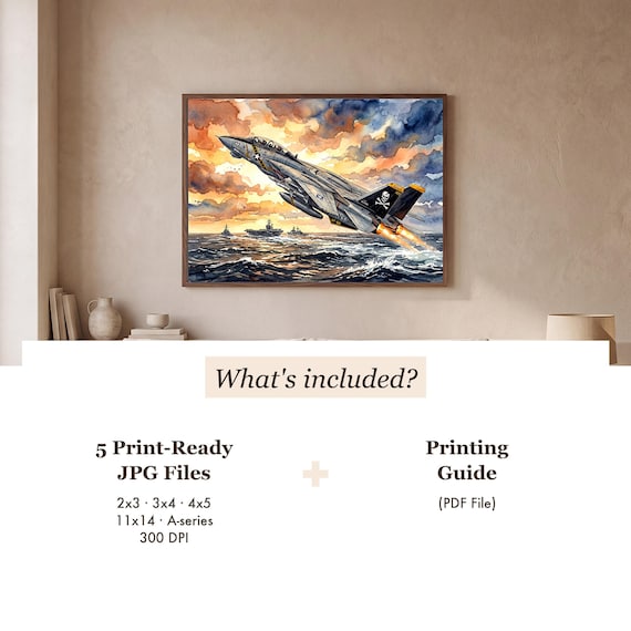 F-14 Tomcat Watercolor Print — view 3