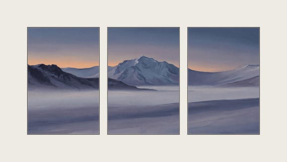 Winter Mountain Triptych Set of 3 — view 2
