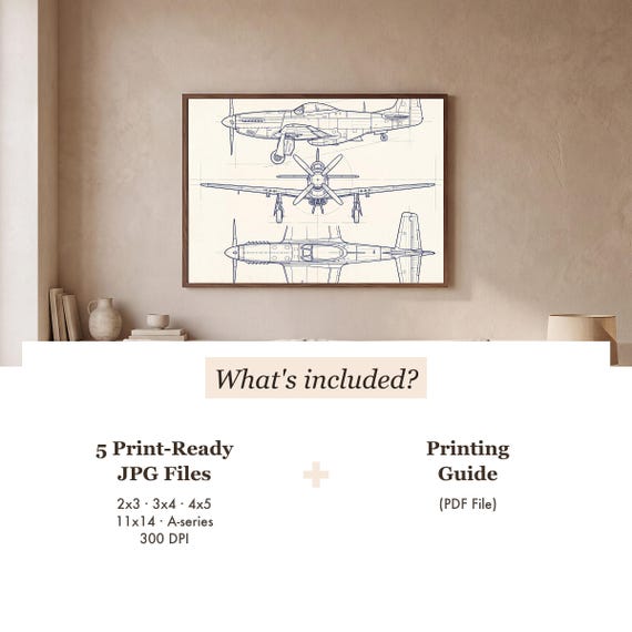 WWII Aircraft Blueprint Set of 3 — view 3