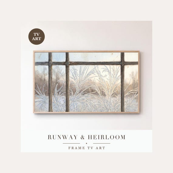 Frost Window Frame TV Art Bundle of 6, Samsung Frame TV Art Ice Crystal Botanical Study, Minima…