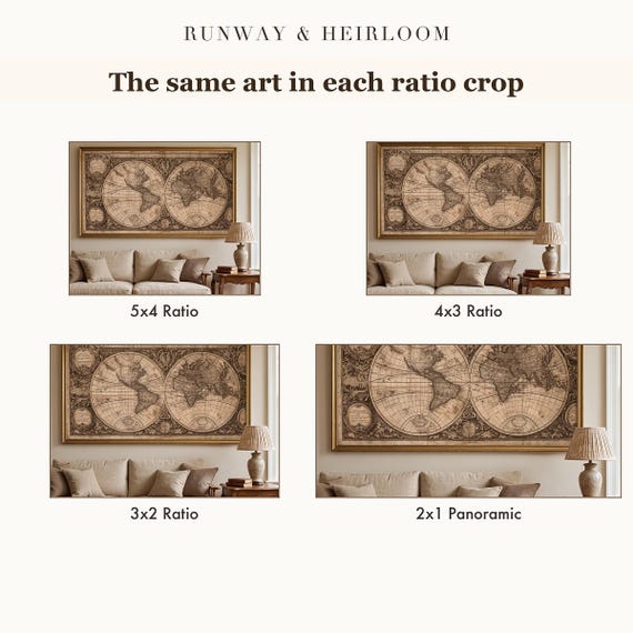 Antique World Map Printable โ view 6