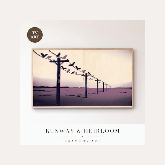 Belfry Bats Frame TV Art, Samsung Frame TV Art Vintage Screen Print Night Sky, Spooky Halloween…