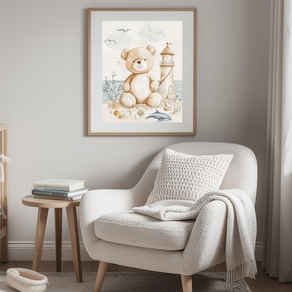 Nautical Teddy Nursery Wall Art — view 3