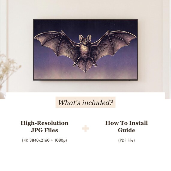Frame TV Art Bundle of 24, Vintage Bats and Ravens Night Sky 4K Download — view 3