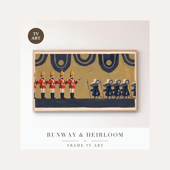 Soldiers and Mice Frame TV Art, Samsung Frame TV Art Nutcracker Christmas Stand Off, Kids Holid…