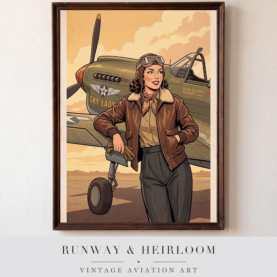 Aviation Pin Up Set of 3 — aviation wall art print