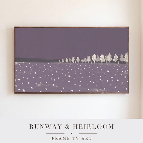 Snow on Dusk Violet Samsung Frame TV Art — view 5