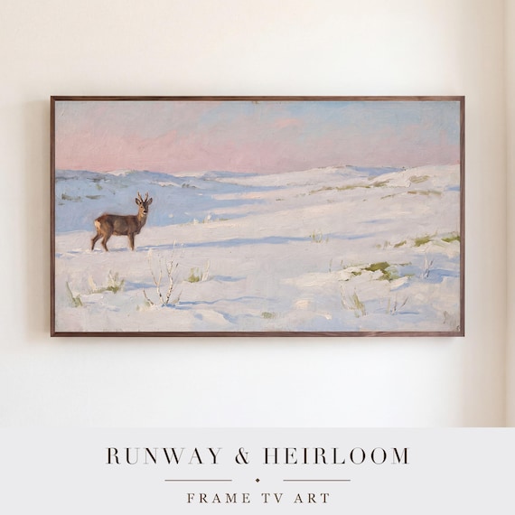 Deer in Snow Samsung Frame TV Art — view 5