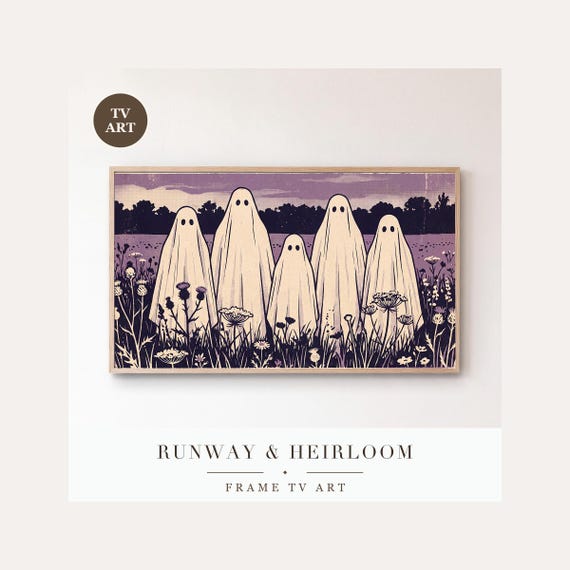 Headland Ghost Frame TV Art, Samsung Frame TV Art Vintage Screen Print Spooky Decor, Halloween …