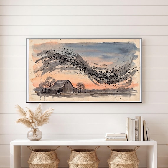 Murmuration Over Barn Samsung Frame TV Art — view 6