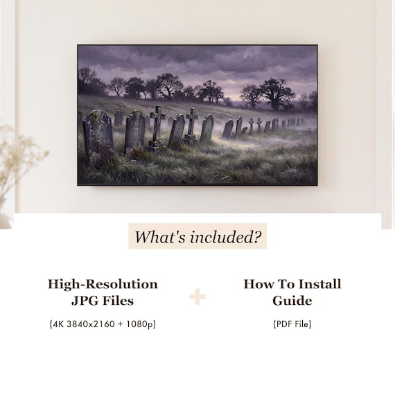 Leaning Gravestones Samsung Frame TV Art — view 4
