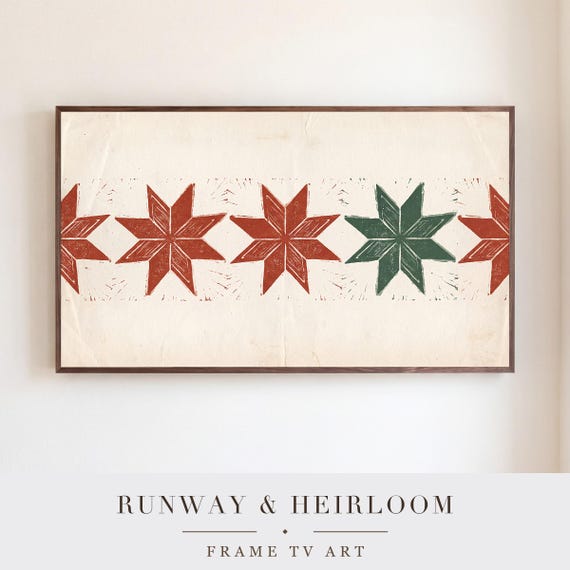 Nordic Star Block Print Samsung Frame TV Art — view 5