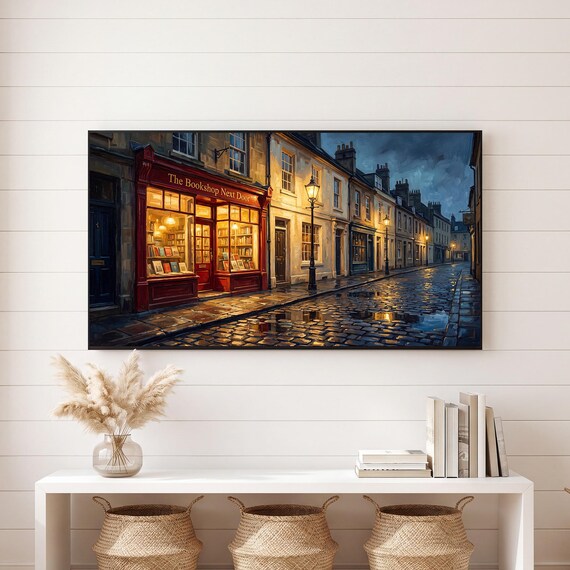 Lamplit Bookshop Samsung Frame TV Art — view 6