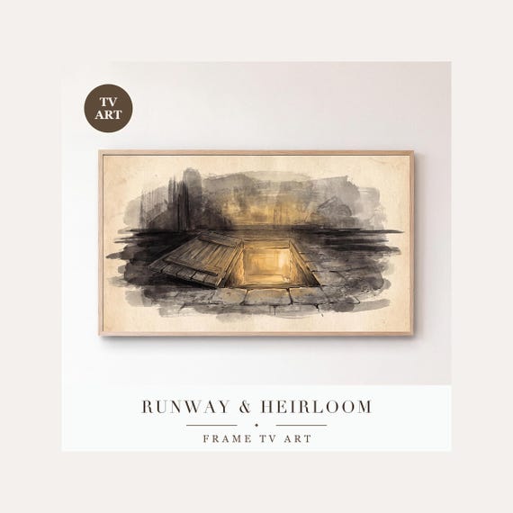 Open Cellar Door Frame TV Art Bundle of 6, Samsung Frame TV Art Tonal Light and Shadow Study, E…