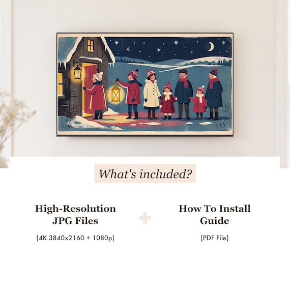 Carolers at the Door Samsung Frame TV Art — view 4