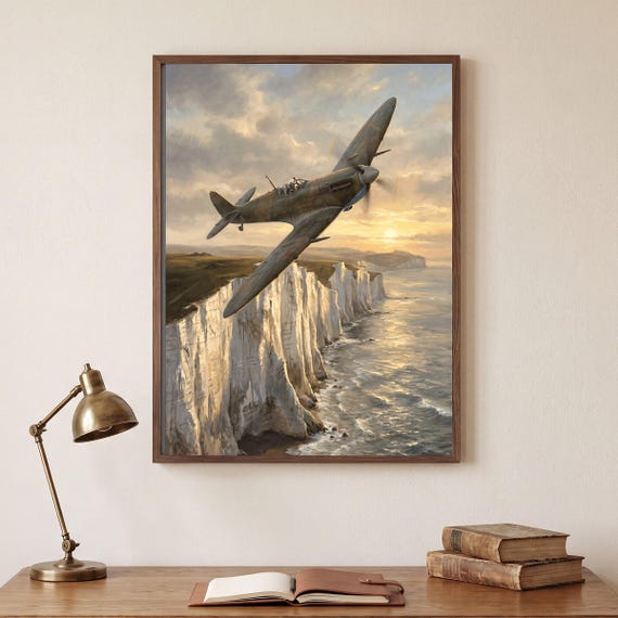 Coastal Guardian Print WWII Warbird Wall Art Digital Download Aviation Aircraft Decor Hangar Office Airplane Pilot Gift Vintage Men — view 2
