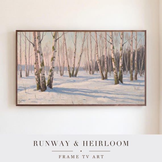 Birch Trees in Snow Samsung Frame TV Art — view 5