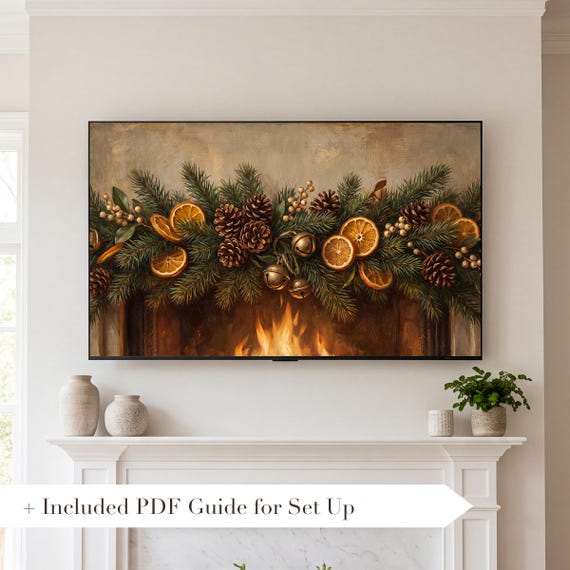 Christmas Garland Samsung Frame TV Art — view 2