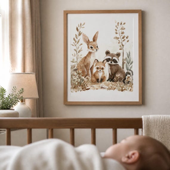 Woodland Animals Nursery Wall Art — view 5
