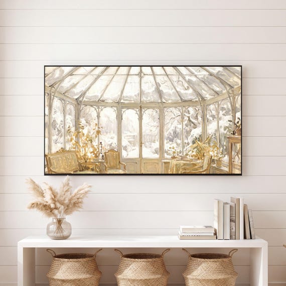 Snow on the Glass Roof Samsung Frame TV Art — view 6