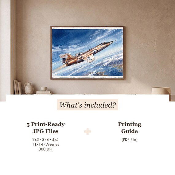 F-104 Starfighter Watercolor Print — view 3