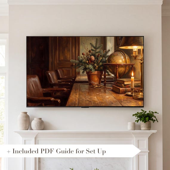 Globe and Desk Samsung Frame TV Art — view 2