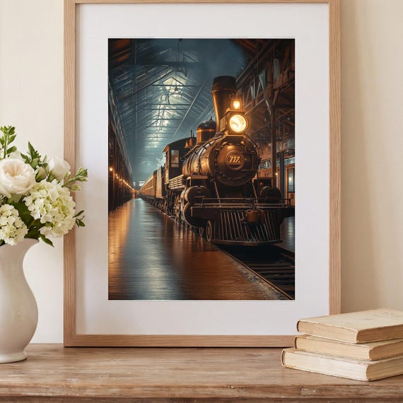 Vintage Steam Train Wall Art — view 2