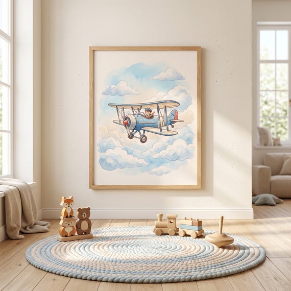 Vintage Airplane Nursery Wall Art Printable — view 5
