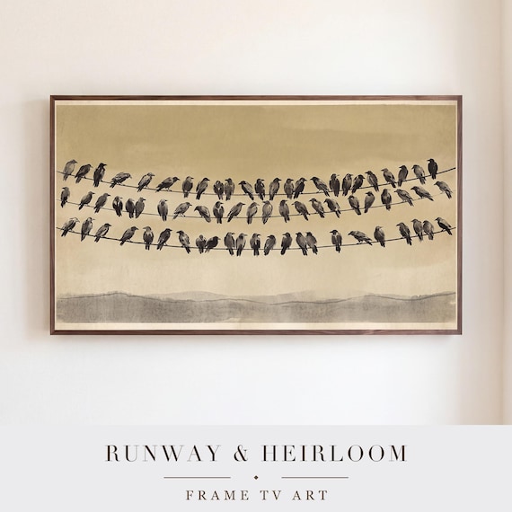 Crows on Three Wires Samsung Frame TV Art — view 5