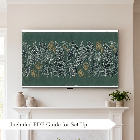 Blackwork Botanical on Spruce Samsung Frame TV Art — view 2
